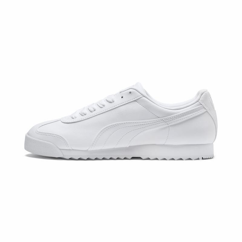 Basket Puma Roma Basic Homme Blanche/Grise Clair Soldes 299VKQSW